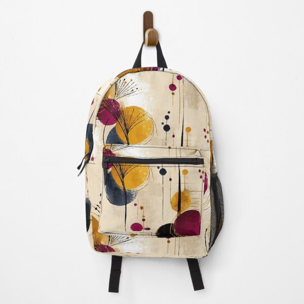 Item preview, Rhythmic Bloom – Abstract Bursts and Bold Circles in Ocher and Wine designed and sold by Moisky Patterns.