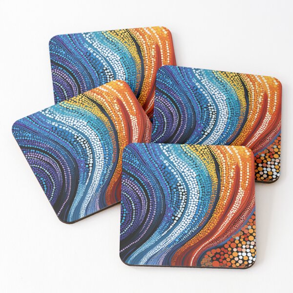 Item preview, Aboriginal Inspired Dot Art - Wavy Color Sources designed and sold by GrinGalore.