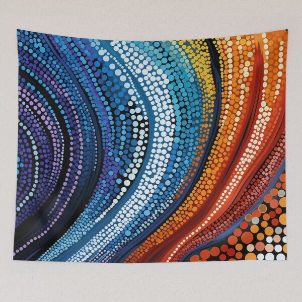 Item preview, Aboriginal Inspired Dot Art - Wavy Color Sources designed and sold by GrinGalore.