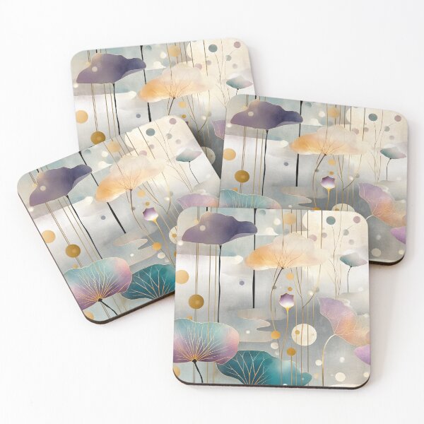 Item preview, Golden Lotus Mist – Dreamlike Botanical Flow in Ethereal Hues designed and sold by Moisky Patterns.