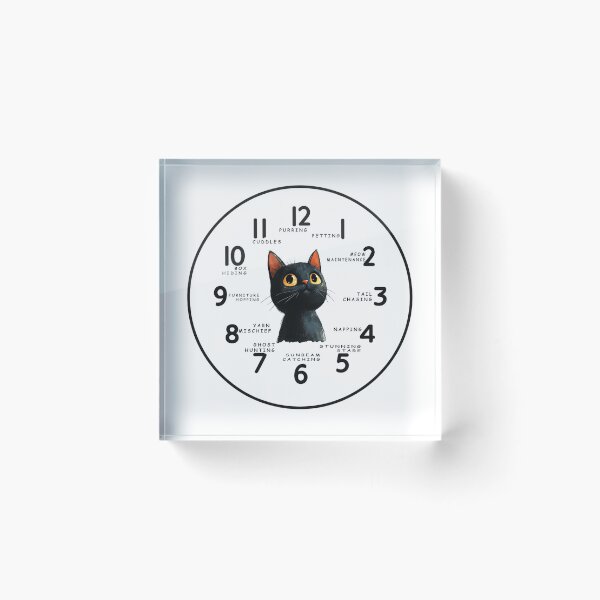 Item preview, Black cat clock designed and sold by JanChryzostom.