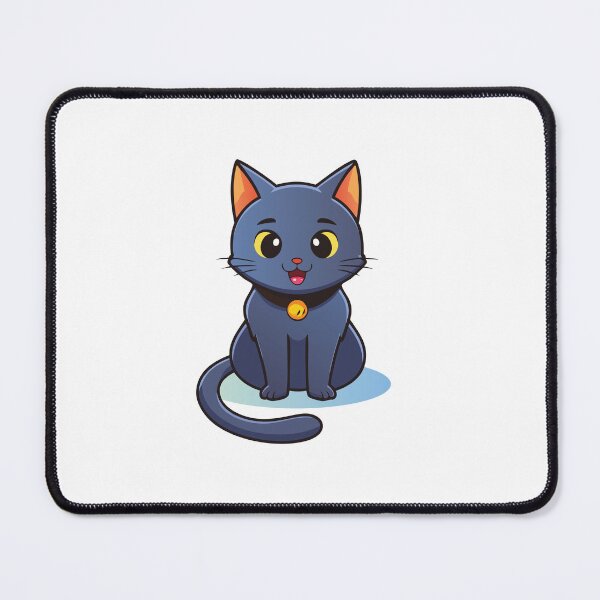 Item preview, Sitting happy little black cat kitten with bell designed and sold by Eva-Designs-.