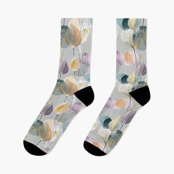 Item preview, Golden Veil Leaves – Elegant Floating Botanicals in Soft Haze designed and sold by Moisky Patterns.