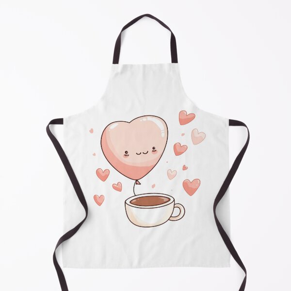 Item preview, Cute Heart Balloon Floating Above a Cup of Coffee with Little Hearts Surrounding It A Romantic Illustration designed and sold by donchanu.