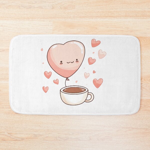Item preview, Cute Heart Balloon Floating Above a Cup of Coffee with Little Hearts Surrounding It A Romantic Illustration designed and sold by donchanu.