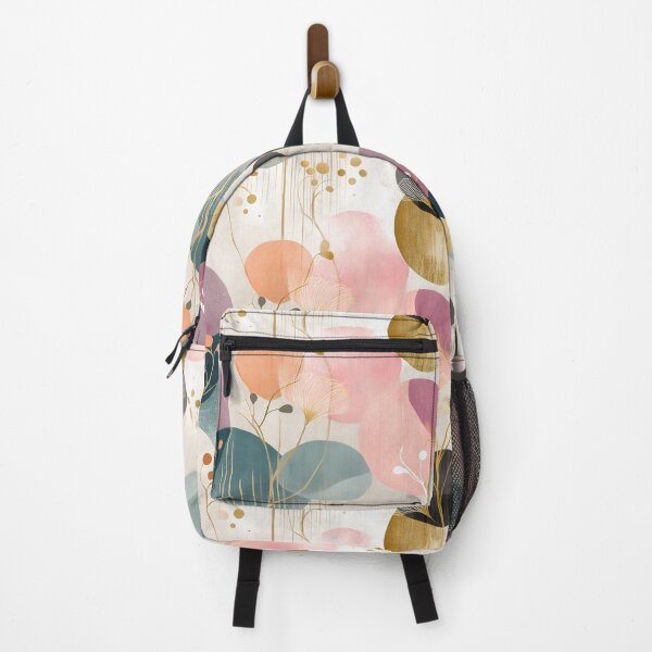 Item preview, Blush Harmony – Golden Botanical Flow with Soft Abstract Shapes designed and sold by Moisky Patterns.