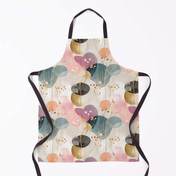 Item preview, Blush Harmony – Golden Botanical Flow with Soft Abstract Shapes designed and sold by Moisky Patterns.