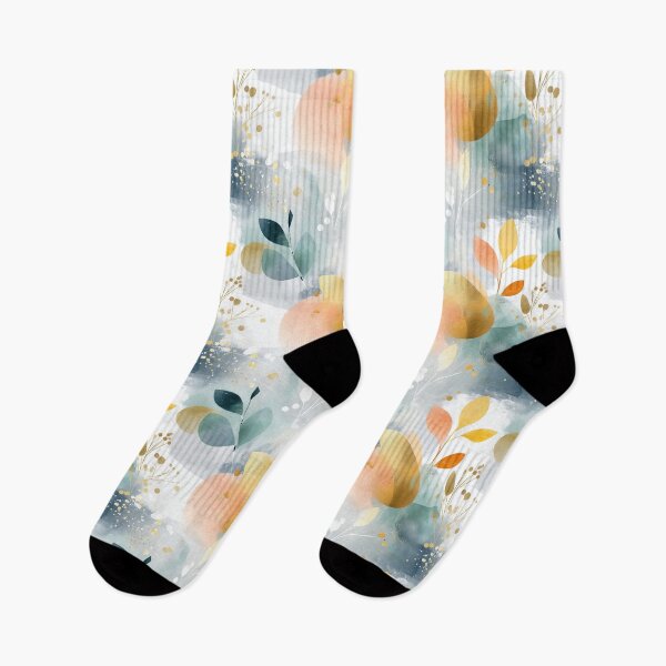 Item preview, Golden Breeze – Soft Watercolor Leaves in a Serene Spring Palette designed and sold by Moisky Patterns.