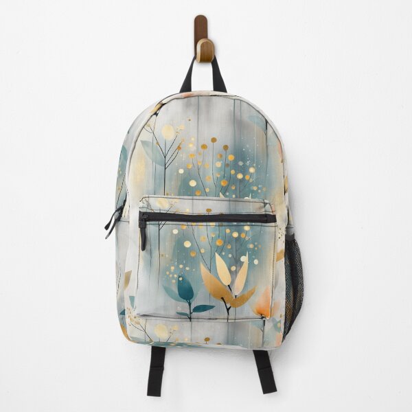 Item preview, Golden Whisper Garden – Ethereal Botanical Pattern in Blue and Amber designed and sold by Moisky Patterns.