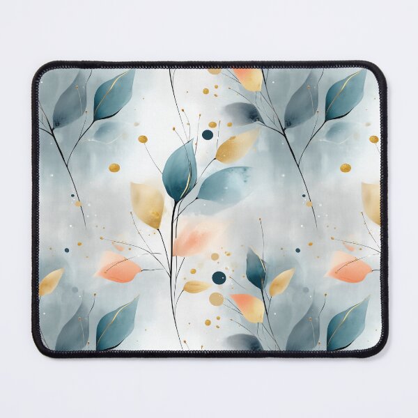 Item preview, Soft Breeze Elegance – Delicate Botanical Leaves in Gold and Blue designed and sold by Moisky Patterns.