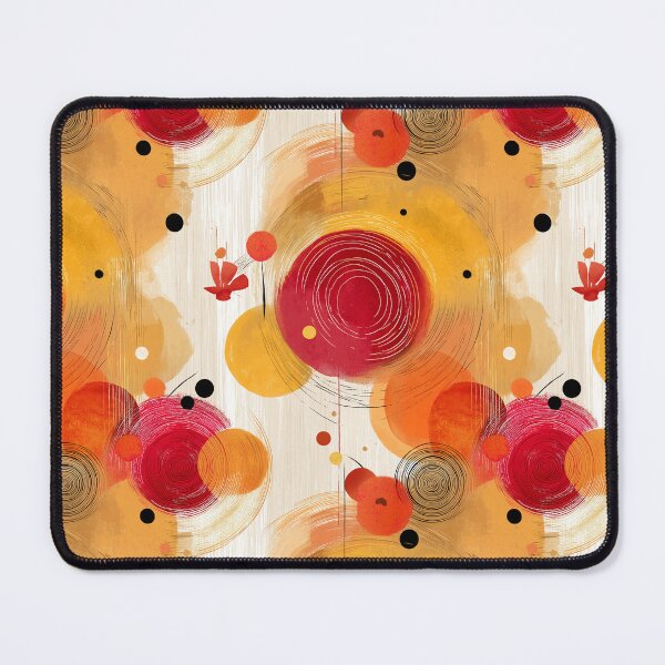 Item preview, Solar Whispers – Vibrant Abstract Circles in Red and Gold designed and sold by Moisky Patterns.