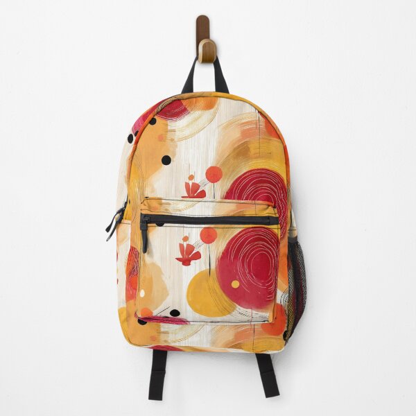 Item preview, Solar Whispers – Vibrant Abstract Circles in Red and Gold designed and sold by Moisky Patterns.