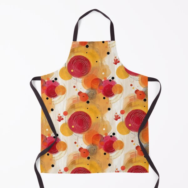 Item preview, Solar Whispers – Vibrant Abstract Circles in Red and Gold designed and sold by Moisky Patterns.