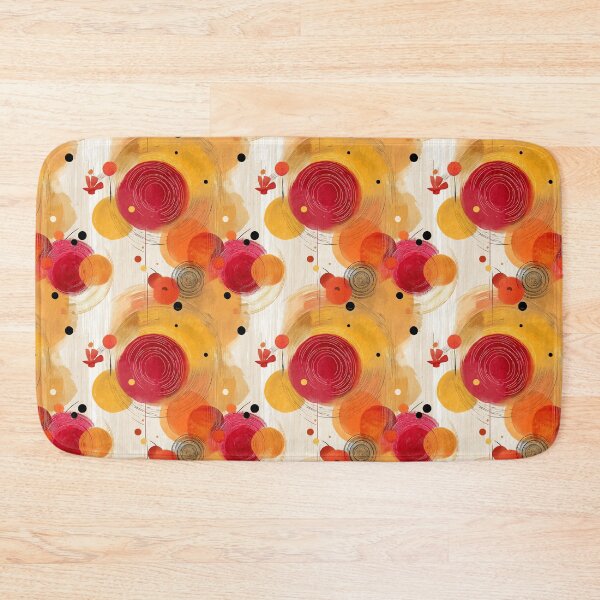 Item preview, Solar Whispers – Vibrant Abstract Circles in Red and Gold designed and sold by Moisky Patterns.