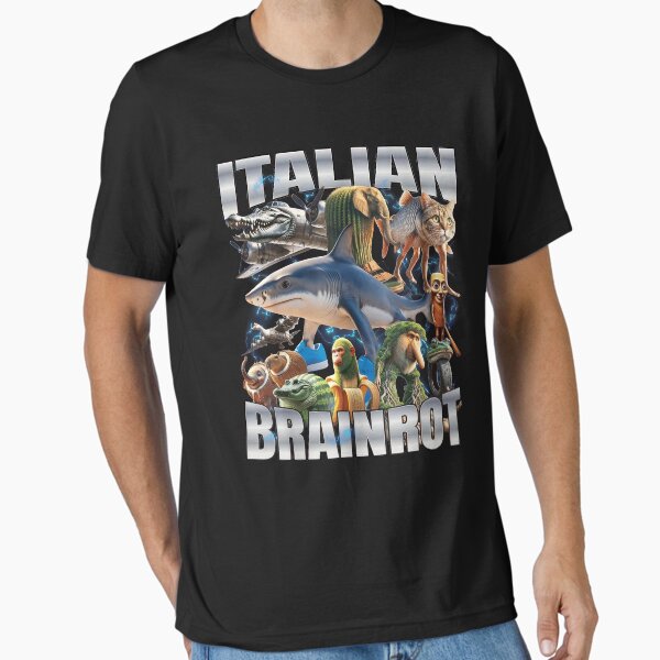 Vista previa del artículo con la obra «Tralalero Tralala Bombardiro Crocodilo AI Italiano Brainrot Meme Citas divertidas», diseñado y vendido por RamonMiller.