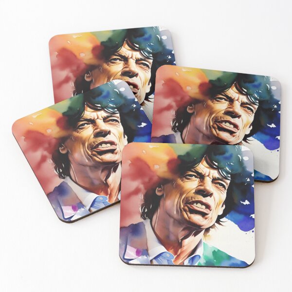 Artikelvorschau, Aquarellkunst, inspiriert von Mick Jagger entworfen und verkauft von 1001Tees.net.
