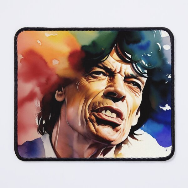 Artikelvorschau, Aquarellkunst, inspiriert von Mick Jagger entworfen und verkauft von 1001Tees.net.