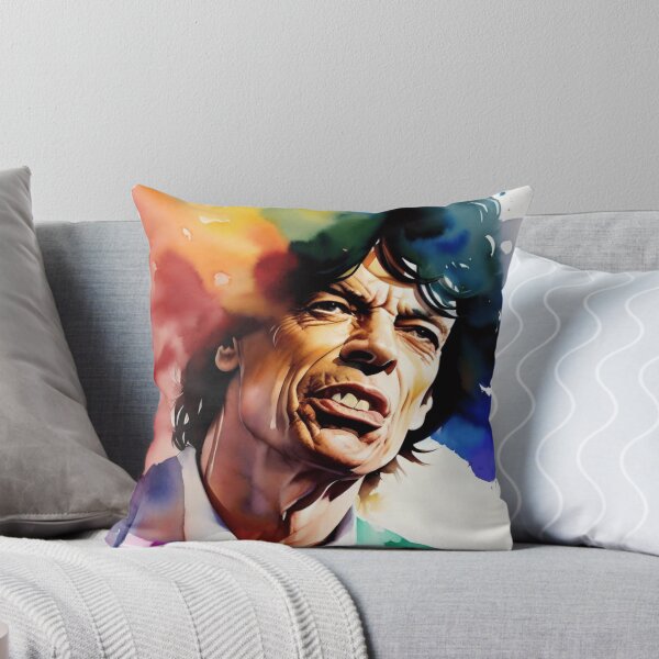 Artikel-Vorschau von Aquarellkunst, inspiriert von Mick Jagger, designt und verkauft von Stylex19 Stickers 'n Things.