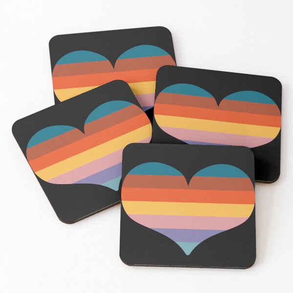 Item preview, Vintage retro 70s colorful rainbow heart designed and sold by PrettyDecor.