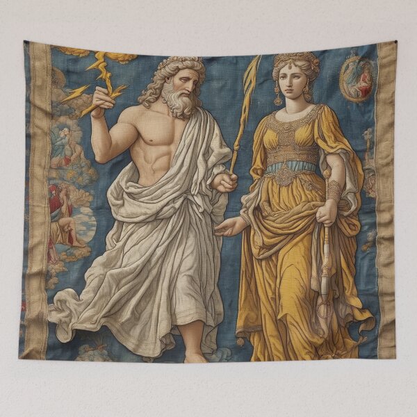 Item preview, Zeus and Hera tapestry artwork designed and sold by Vintage Designs +.