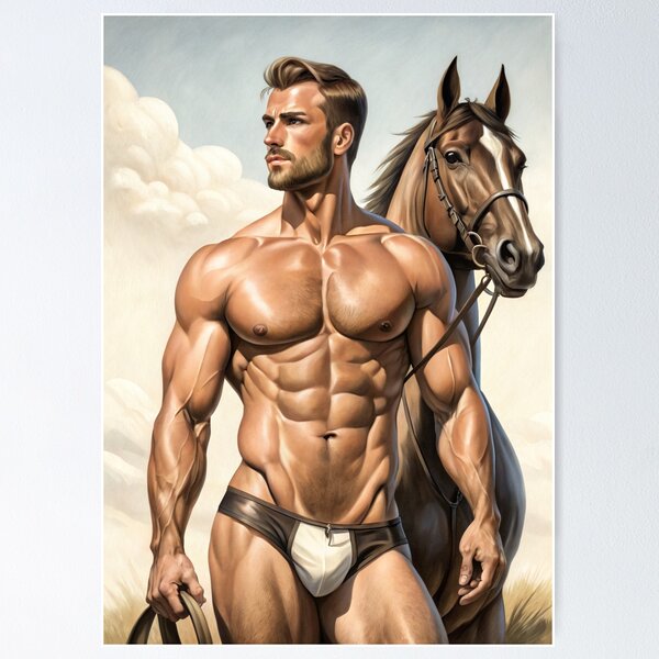 Aperçu de l'œuvre Un homme parfait avec un cheval créée et vendue par gayishdesign.