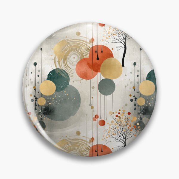 Artikelvorschau, Cosmic Tree – Abstrakter Planetentanz in Gold und Koralle entworfen und verkauft von Moisky Patterns.