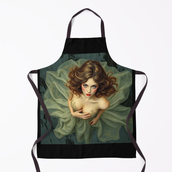 Item preview, Beautiful girl in green dress Art Nouveau style artwork designed and sold by Vintage Designs +.