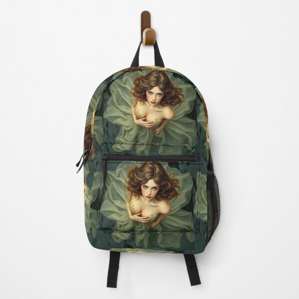 Item preview, Beautiful girl in green dress Art Nouveau style artwork designed and sold by Vintage Designs +.