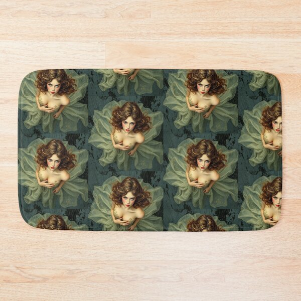 Item preview, Beautiful girl in green dress Art Nouveau style artwork designed and sold by Vintage Designs +.