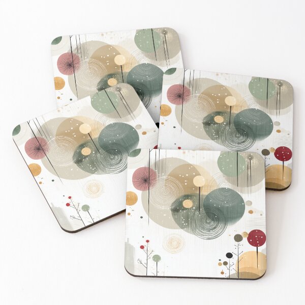 Item preview, Echo Forest – Abstract Rings and Stylized Trees in Earthy Tones designed and sold by Moisky Patterns.