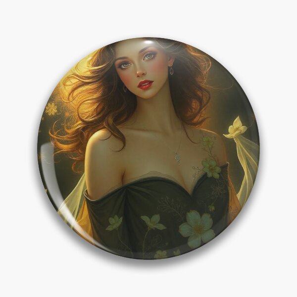 Item preview, Art Nouveau painting beautiful girl in flowing dress designed and sold by Vintage Designs +.