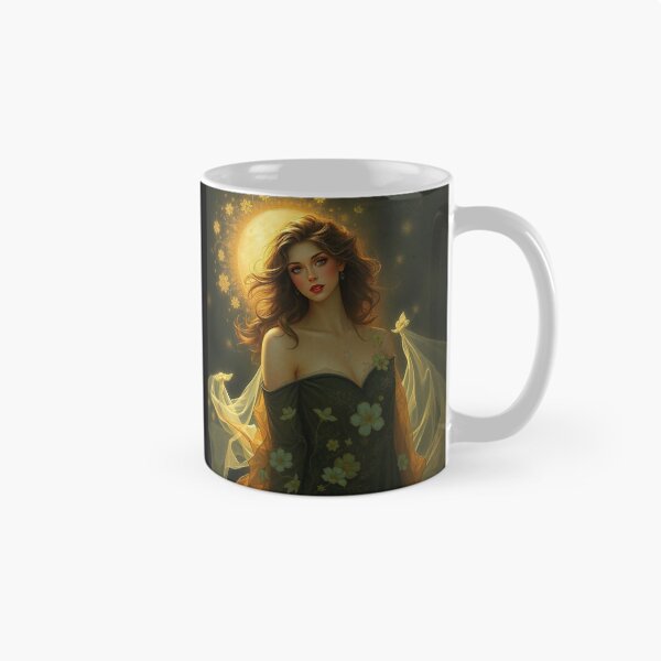 Item preview, Art Nouveau painting beautiful girl in flowing dress designed and sold by Vintage Designs +.