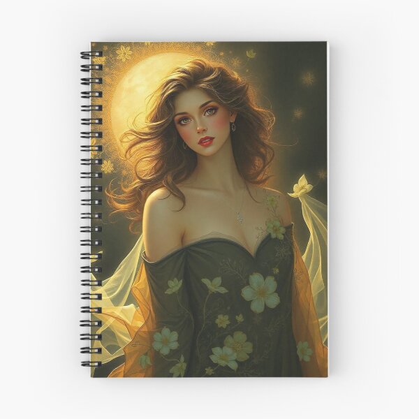 Item preview, Art Nouveau painting beautiful girl in flowing dress designed and sold by Vintage Designs +.