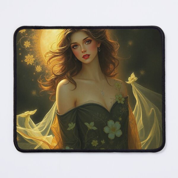 Item preview, Art Nouveau painting beautiful girl in flowing dress designed and sold by Vintage Designs +.