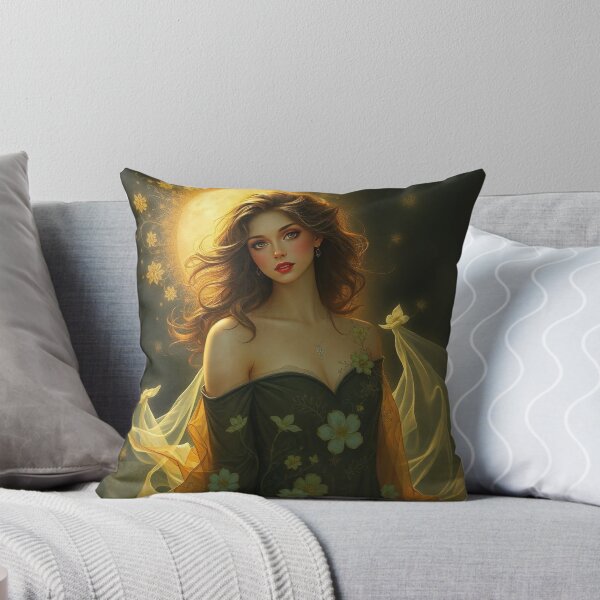 Item preview, Art Nouveau painting beautiful girl in flowing dress designed and sold by Vintage Designs +.