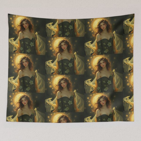 Item preview, Art Nouveau painting beautiful girl in flowing dress designed and sold by Vintage Designs +.