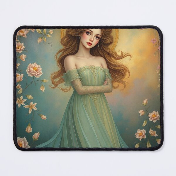 Item preview, Art Nouveau painting beautiful girl in flowing dress designed and sold by Vintage Designs +.