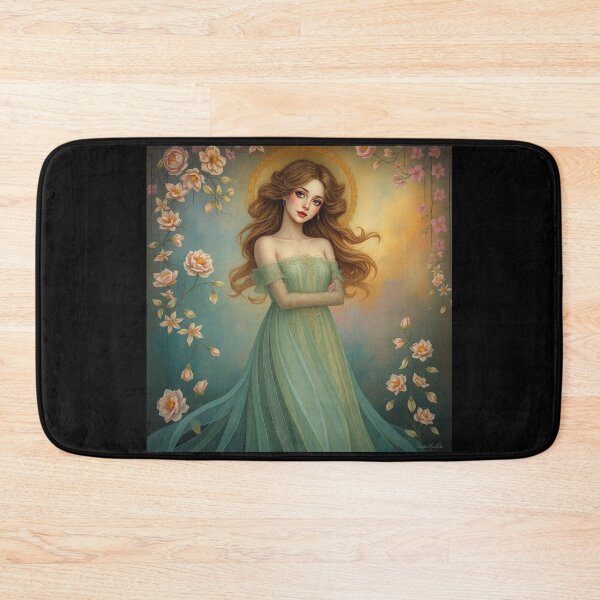 Item preview, Art Nouveau painting beautiful girl in flowing dress designed and sold by Vintage Designs +.