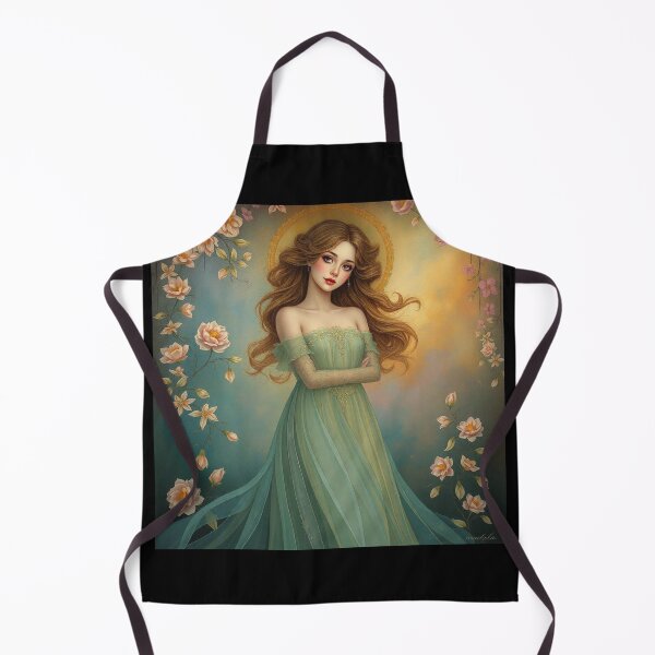 Item preview, Art Nouveau painting beautiful girl in flowing dress designed and sold by Vintage Designs +.