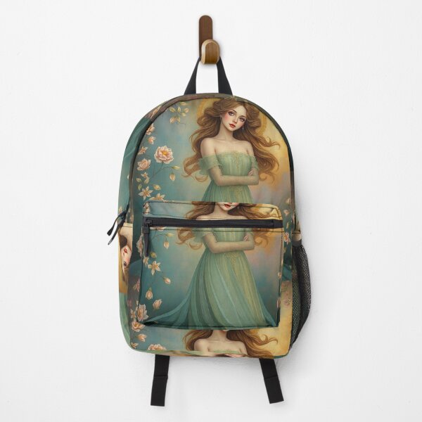 Item preview, Art Nouveau painting beautiful girl in flowing dress designed and sold by Vintage Designs +.