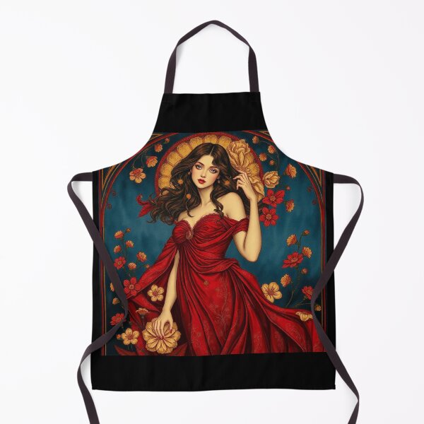 Item preview, Art Nouveau painting beautiful girl in flowing dress designed and sold by Vintage Designs +.