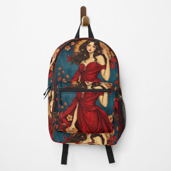 Item preview, Art Nouveau painting beautiful girl in flowing dress designed and sold by Vintage Designs +.