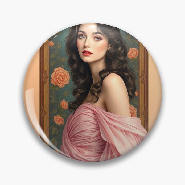 Item preview,  Art Nouveau painting beautiful girl in flowing dress designed and sold by Vintage Designs +.