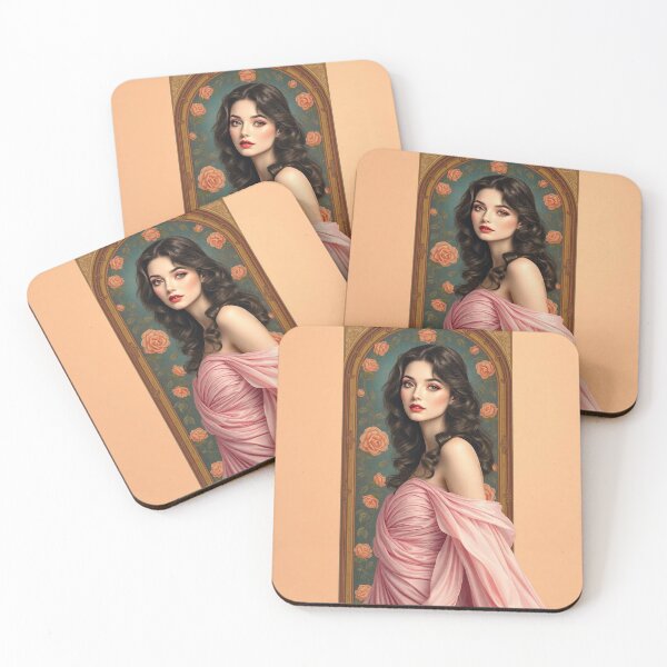 Item preview,  Art Nouveau painting beautiful girl in flowing dress designed and sold by Vintage Designs +.