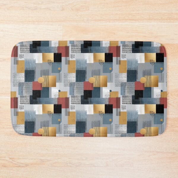 Item preview, Urban Mosaic – Modern Abstract Blocks with Gold Accents designed and sold by Moisky Patterns.