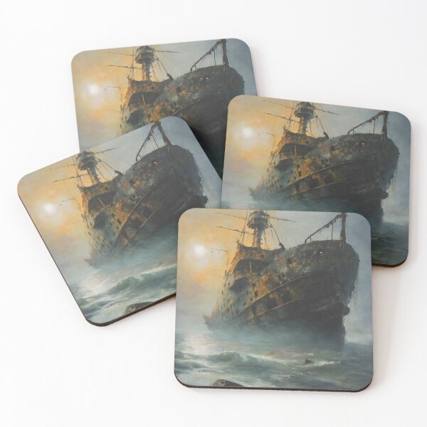 Item preview, ghost ship, flying Dutchman, pirate ship designed and sold by DonnaBlankaArt.