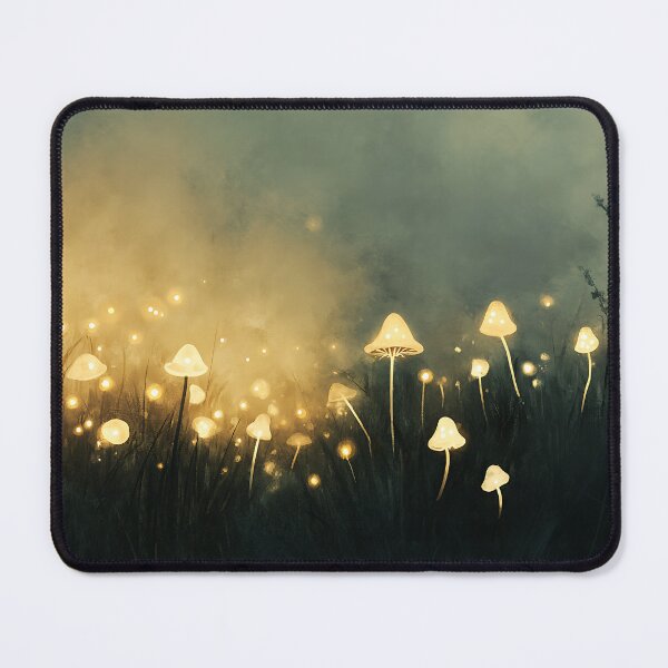 Item preview, Mushroomcore Art: Misty Glowing Meadow designed and sold by bapupa.