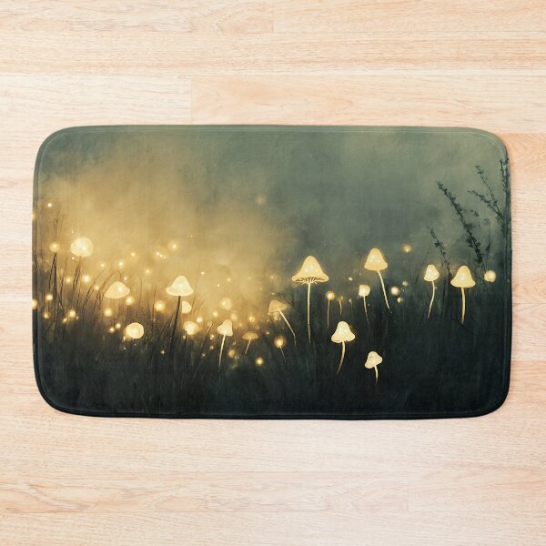 Item preview, Mushroomcore Art: Misty Glowing Meadow designed and sold by bapupa.