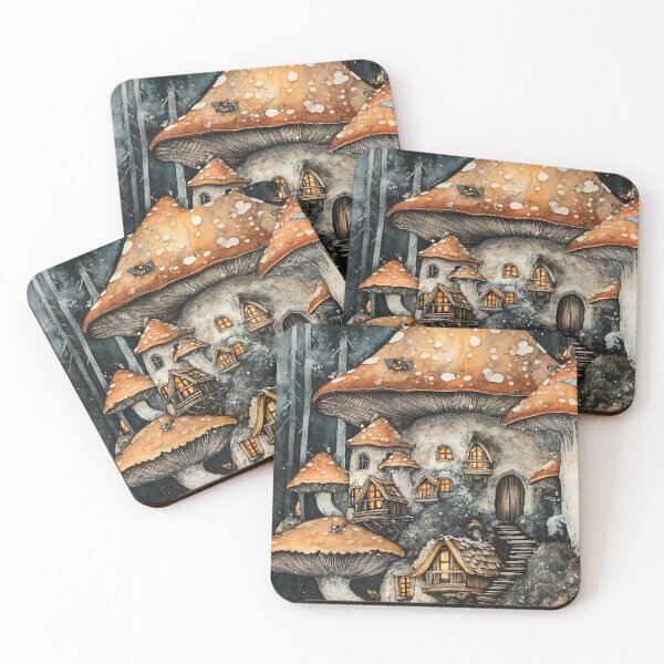 Item preview, Mushroomcore Art: Tiny Fairy Bracket Homes designed and sold by bapupa.