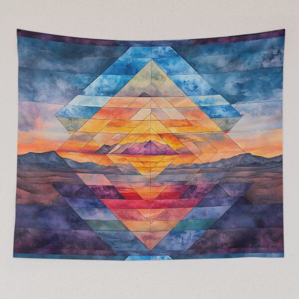 Item preview, Shamanic Art: Crystal Grid Desert Sunrise designed and sold by bapupa.